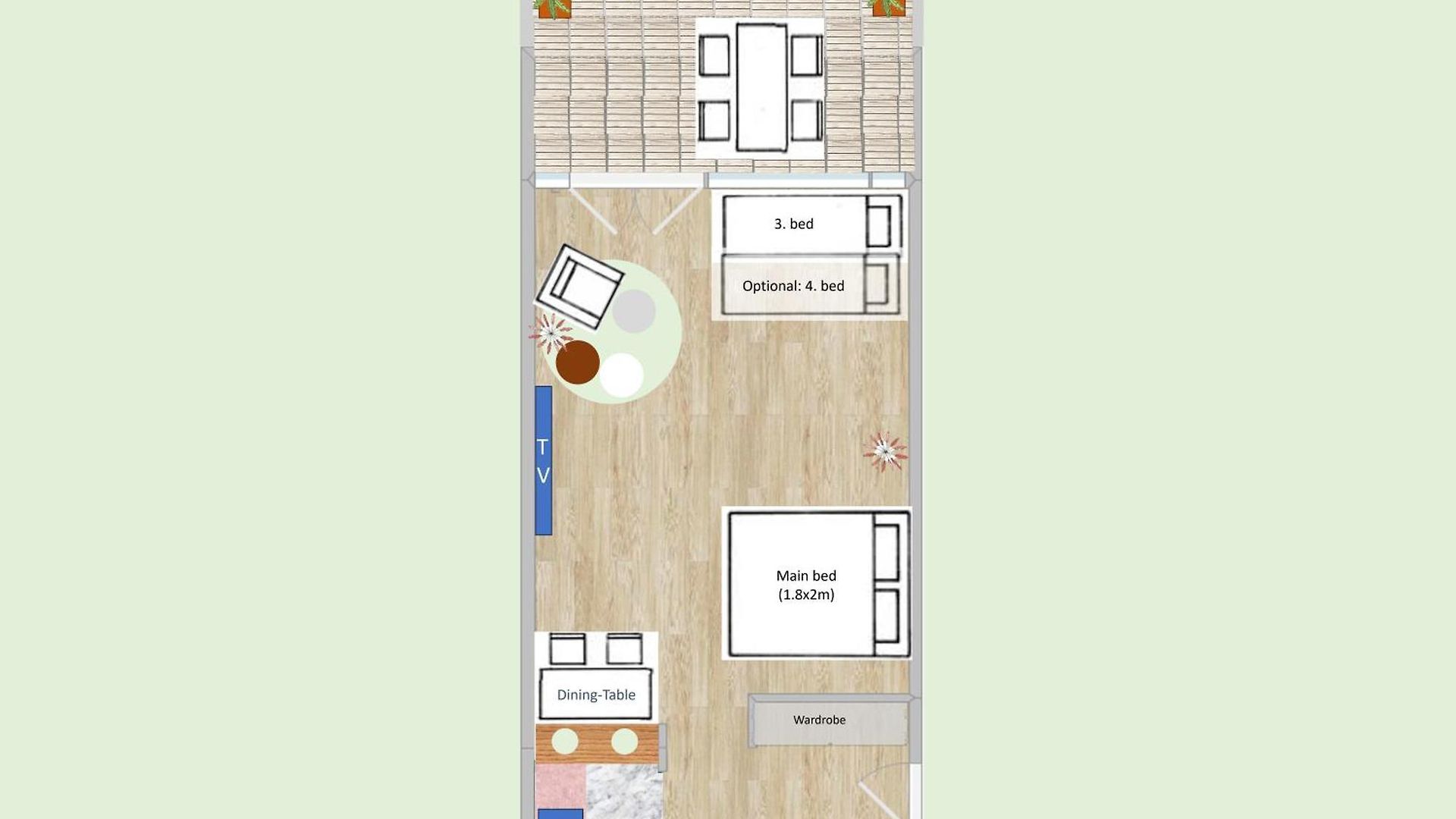 Apartment New With Sunny Terrace & Air Condition *