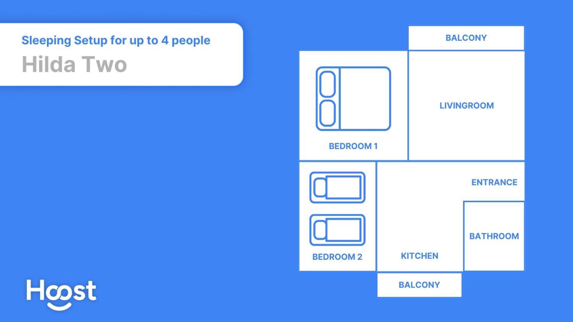 Apartment H2 With 3,5 Rooms, 2br, Living And Kitchen, And Quite