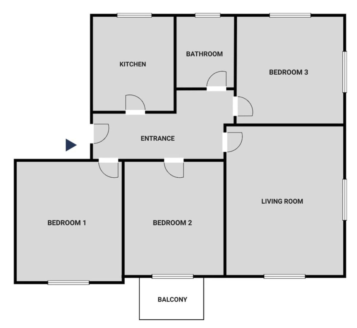 Saint - 90 Qm, 3 Schlafzimmer, Balkon & Kostenloser Parkplatz
